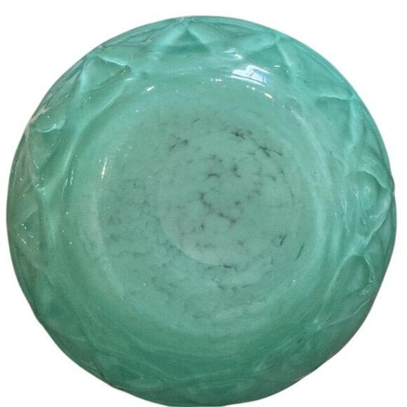 Embossed Green Glass Vase & Candle Holder Set Of 3 - Picture 8 of 11